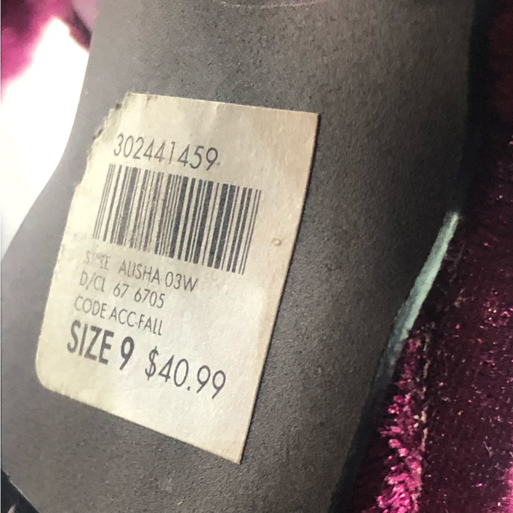 Charlotte Russe 🅝🅦🅞🅣 Burgundy Velvet Platforms Size 9 US - Picture 9 of 11